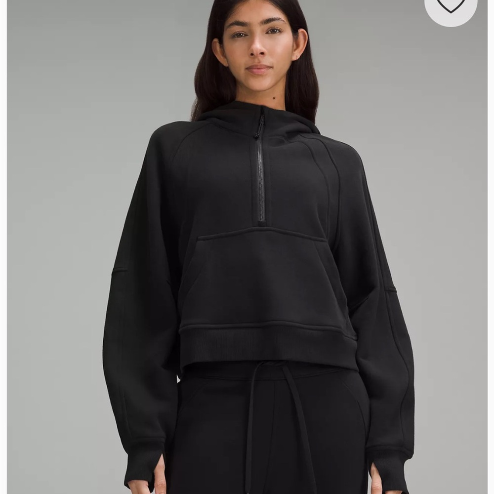 lululemon Black Mock Neck Cuffed Sleeve Sweatshirt